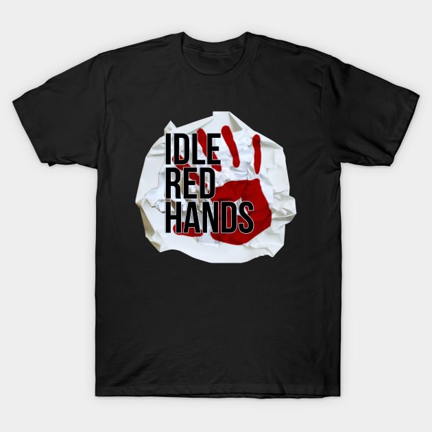 Idle Red Hands Crumple Logo T-Shirt by idleredhands